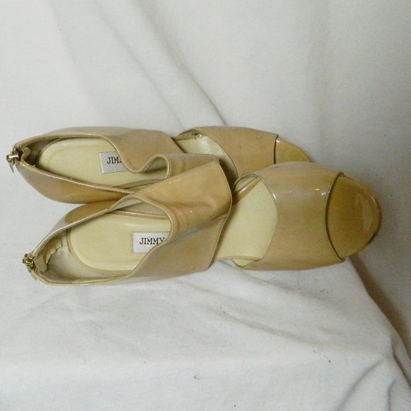 Jimmy Choo Nude Patent Peep Toe Pumps Eu 40 - Picture 7 of 9
